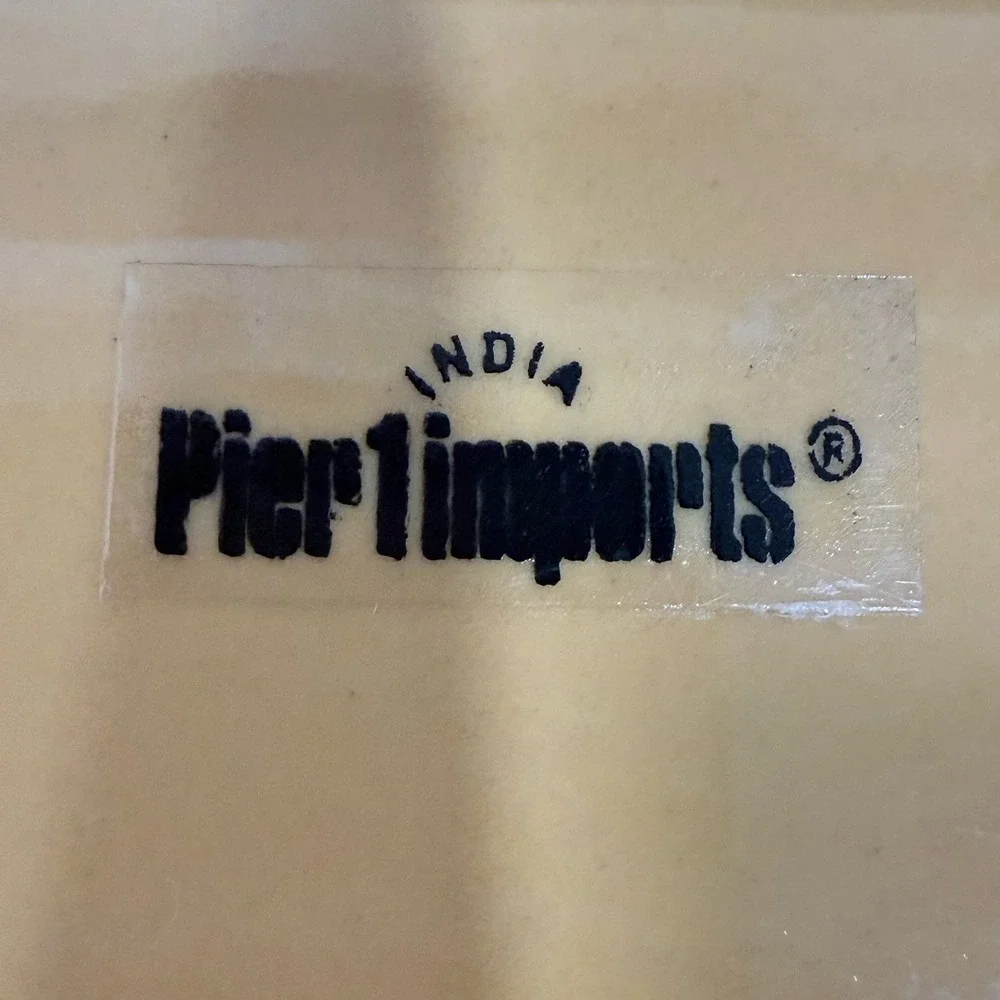 Pier 1 Imports Rectangle Leafed Edge Ceramic Serving Tray/Platter Discontinued